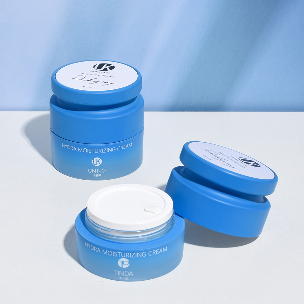 Gradient Blue White  Skincare Bottle Jar Set Airless Cosmetic Packaging -TINDA-34