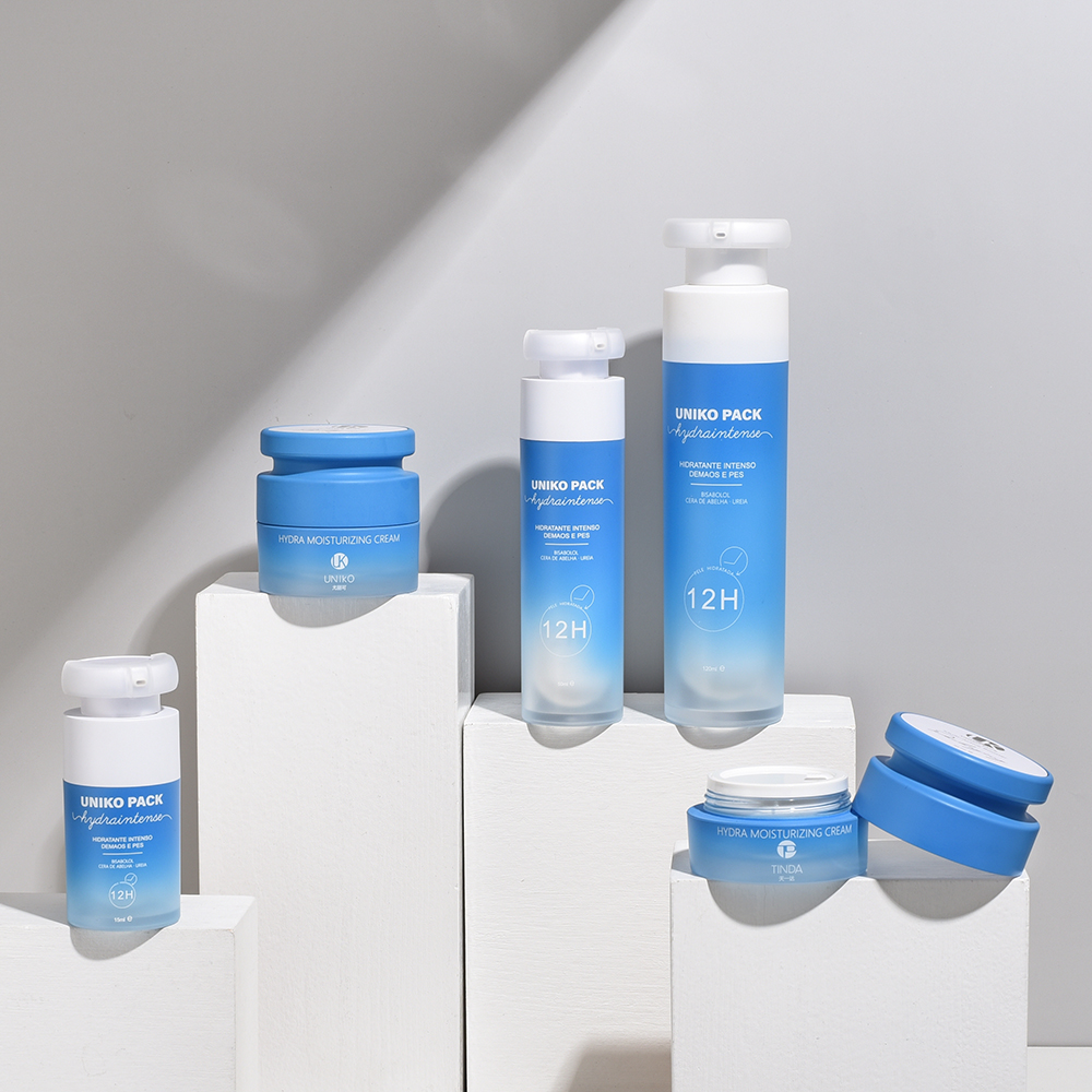 Gradient Blue White  Skincare Bottle Jar Set Airless Cosmetic Packaging -TINDA-34