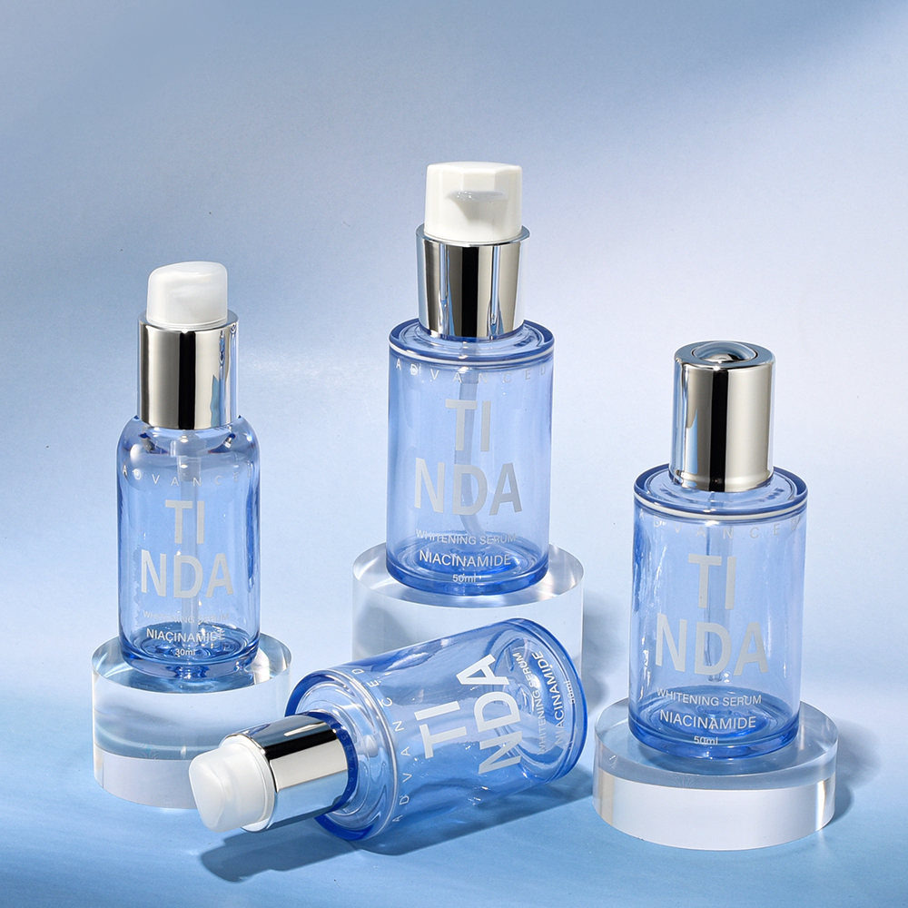 TINDA Transparent Blue Skincare Dropper Bottle for Facial Essence-TINDA-035DG