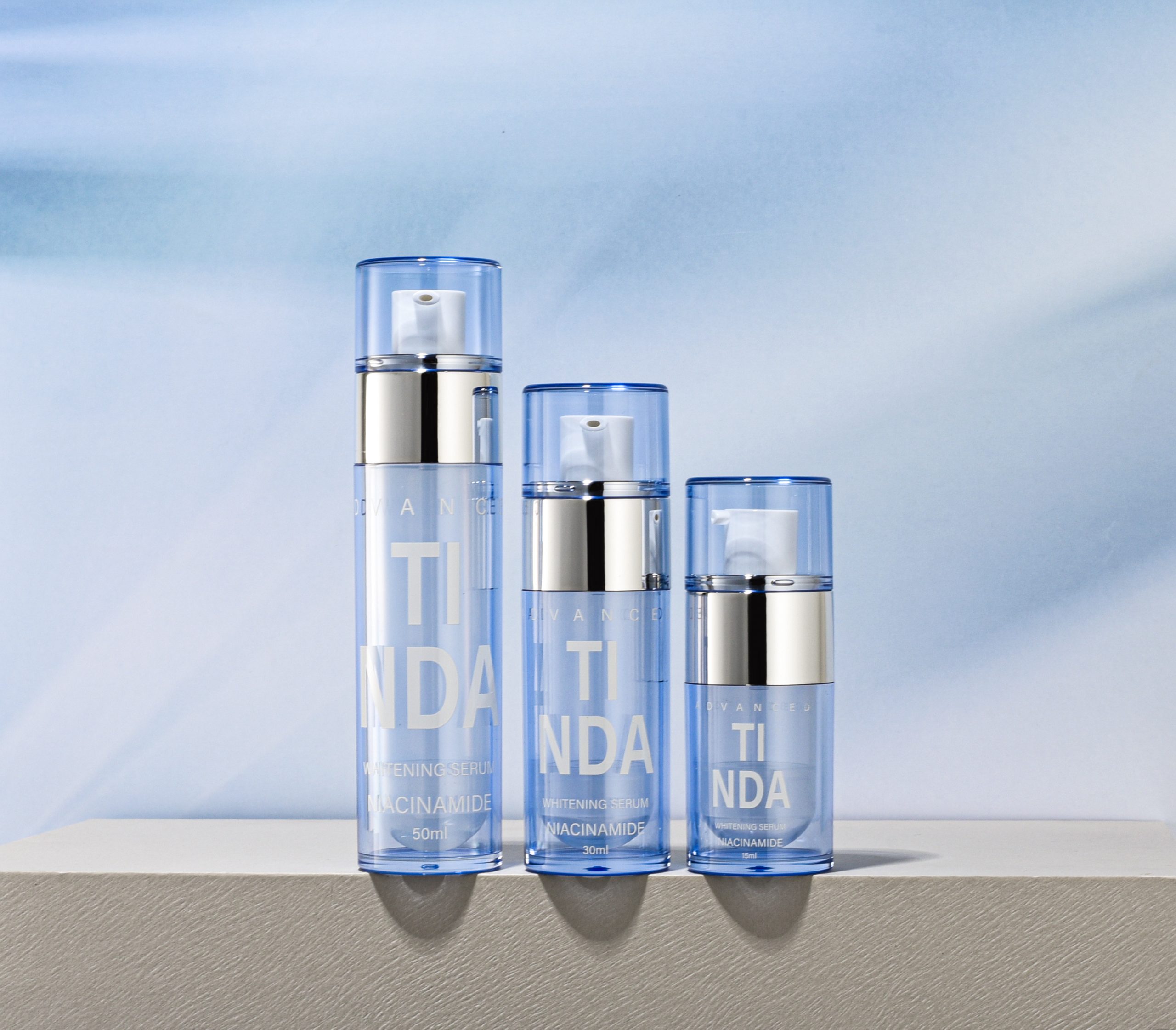 30/50ml Blue Refillable Airless Vacuum Pump Bottle Skincare Serum Cosmetic Packaging-TINDA-09A