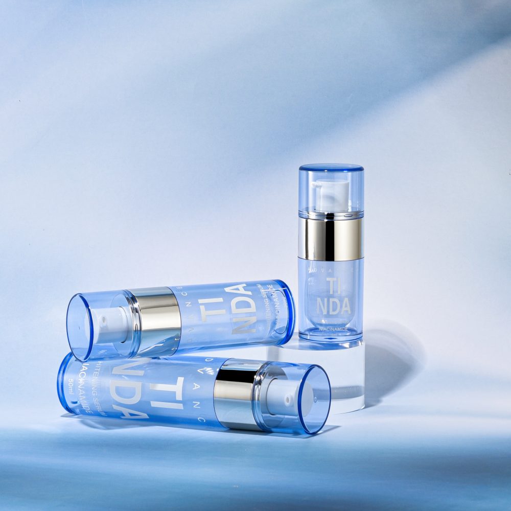 30/50ml Blue Refillable Airless Vacuum Pump Bottle Skincare Serum Cosmetic Packaging-TINDA-09A