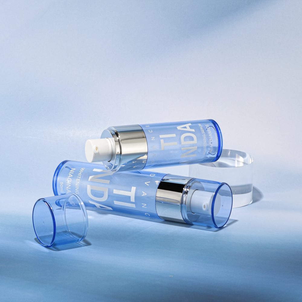 30/50ml Blue Refillable Airless Vacuum Pump Bottle Skincare Serum Cosmetic Packaging-TINDA-09A