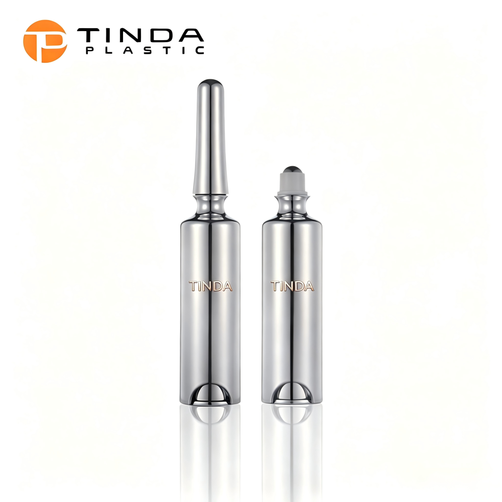 5ml 10ml Metallic Silver Ampoule Cosmetic Bottle - TINDA-01JHB